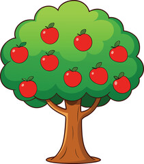 vector illustration of an apple tree