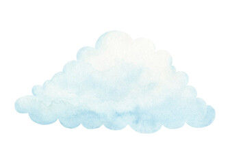 Cute cumulus cloud painted with watercolors