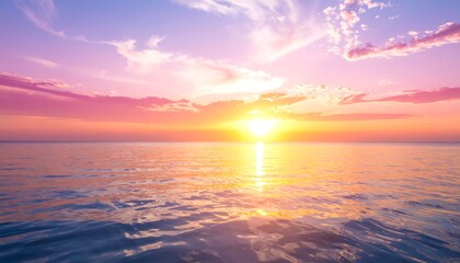 Obraz premium Blurry sunset over ocean