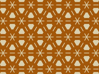 Seamless geometric pattern in brown and beige, ideal for modern textile, wallpaper, or packaging design