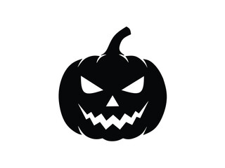simple silhouette design of Halloween pumpkin isolated with white background 
