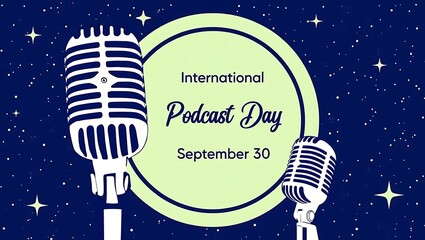 Vintage microphones celebrate international podcast day retro broadcast