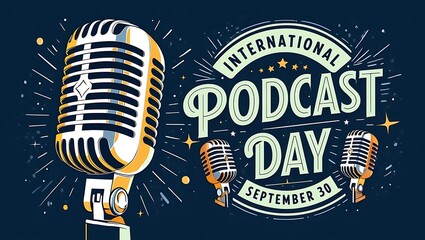 Vintage microphones celebrate international podcast day retro broadcasting
