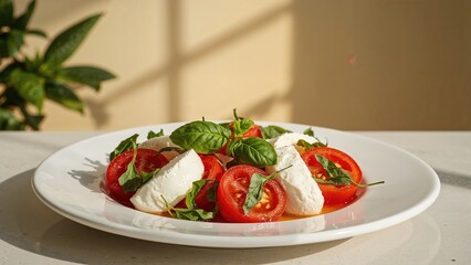 Fresh basil paired with tomato and mozzarella cheese