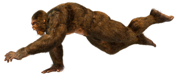 Fototapeta premium 3D Rendering Sasquatch on White