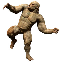 3D Rendering Fantasy Troll on White