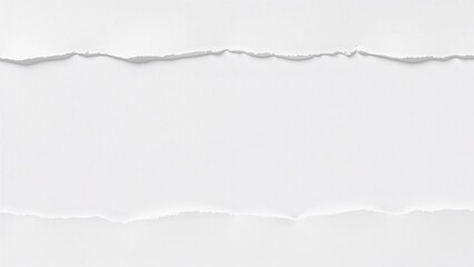 Torn piece of white paper isolated on white.