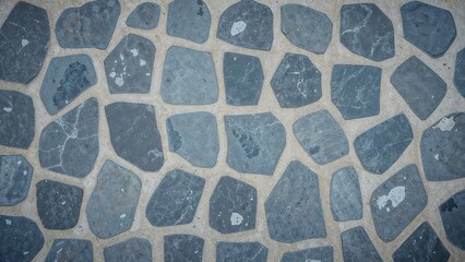 Fototapeta premium Close-up shot of a horizontally placed bluestone slab featuring blue and grey hues, perfect for use as background space