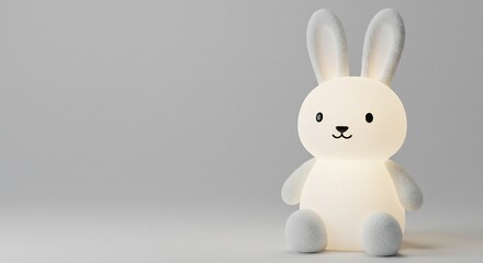 Lapin veilleuse douce lumiere apaisante enfant. AI Generated