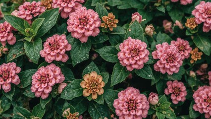 Fototapeta premium Lush Lantana Floral Design Backdrop