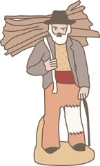 Santon de Provence Porteur de bois