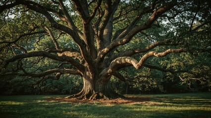 An isolated tree in the woods
