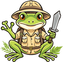 Obraz premium Jungle Jumper: Adventurous Frog Explorer