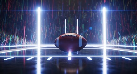 Neon American Football Field Goal - Neon