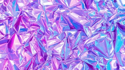 Abstract textured background featuring crinkled aluminum foil in bright pink and blue shades. A luminous neon color scheme creates a shiny, modern backdrop perfect for websites, flyers, and screen
