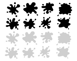 飛沫セット　インク・ペンキ　モノクロ