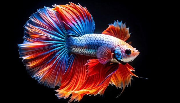 Vibrant betta fish in profile (2)