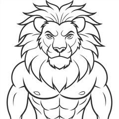 Obraz premium A cartoon drawing of a lion 