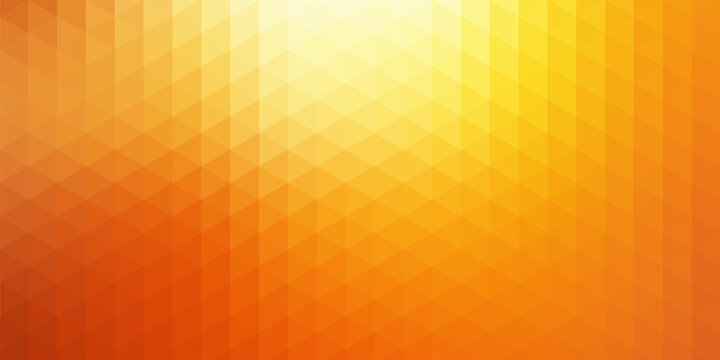 Abstract Orange Light Triangle Vector Pattern Background. Geometric Graphic Tech Science Grid Texture Wallpaper. Polygon Diamond Data Mosaic Decoration Banner