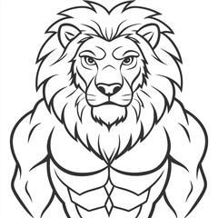 Obraz premium A cartoon drawing of a lion 