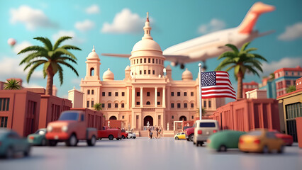 Obraz premium 3D hospitality tourism services international travel