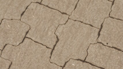 Obraz premium Exterior vitrified pavement tiles combining beige and brown shades with a robust design for parking spaces