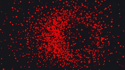 Scarlet particles burst outward from centre revealing abstract emblem before evaporating new description emphasises dramatic symmetrical expansion alpha channel ease cinematic K detail game logos - Powered by Adobe