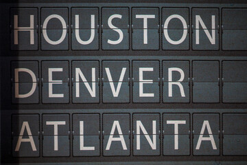Fototapeta premium Text of city name on gray frame.