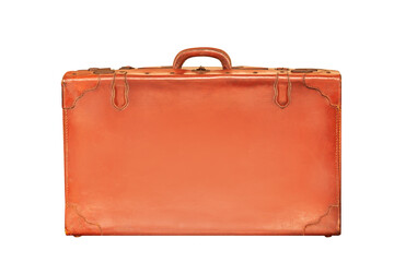 old suitcase isolated on white