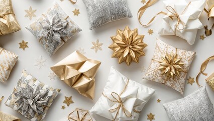 Winter-Themed Decorative Pillows Paired with Rustic Paper Gift Accents