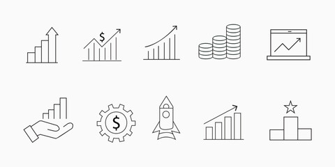 Growth Chart Icon Collection