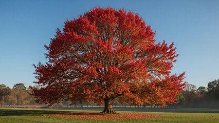 Naklejka premium The scarlet tones of the fall season.