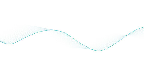 Blue dotted wave line pattern. Flowing dot particles wave pattern halftone black gradient smooth curve shape isolated on transparent background.	
