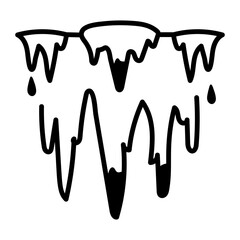 A hand drawn style icon showing an icicle cluster
