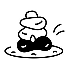 A hand drawn style icon of pebble stones pattern
