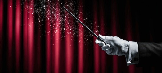 The enchanting magic wand brings sparkles to life on stage.