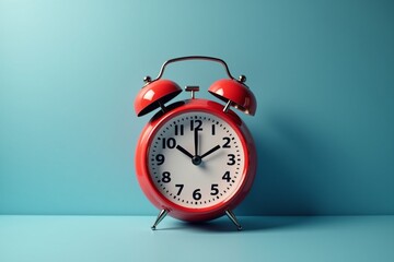 red alarm clock on white background