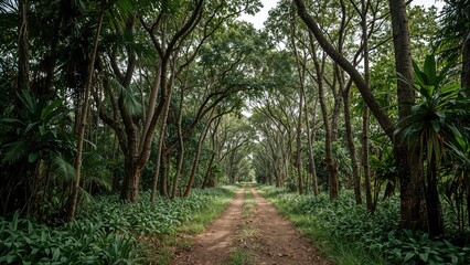Fototapeta premium White background featuring a tropical tree with cutout outline