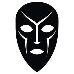 Tattoo artist element isolated face mask on white background