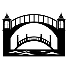 Clean River Crossing Silhouette