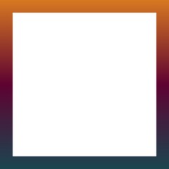 Obraz premium Simple white frame with a gradient orange, red, and teal border, perfect for various design projects.