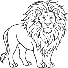 Obraz premium A outline of lion vector illustration design