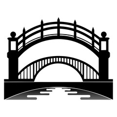 Clean River Crossing Silhouette