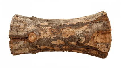 Fototapeta premium Single hornbeam log isolated on white, close-up shot