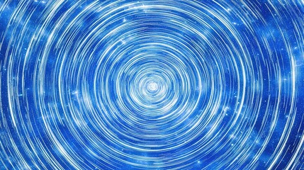 Blue-White Gradient Digital Art Background with Motion Blur Effect, Centered Circular Abstraction in High Resolution
