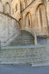 Large Stone Stairs at Old Palace in Avignon France