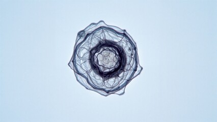 Microscopic view of atypical squamous cells with unclear significance in a standard pap test.