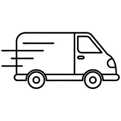  Minimalist Fast Delivery Truck Icon Vector