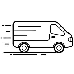  Minimalist Cargo Truck Vector Line Style