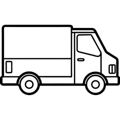 Minimalist Courier Van Icon  Print & Web Ready